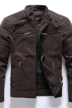 2025 Autumn Men Bomber Coat Streetwear Motorcycle Punk Embroidery Stand Collar Male Outerwear Long Sleeve Zipper Man Jacket