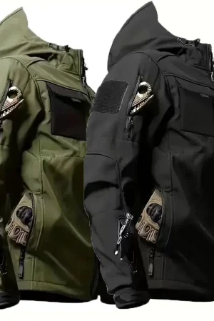Tactical Waterproof Men SoftShell Fleece Jackets Autumn Winter Cargo Combat Windbreak Warm Multi Pocket Outdoors Camping Hiking