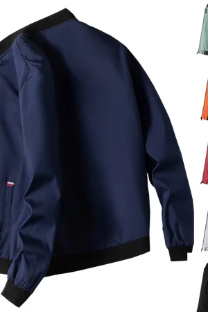 M-4XL Men's Jacket Autumn Thin Long Sleeve Baseball Uniform Windproof Cycling Jacket Solid Zipper Casual Jacket